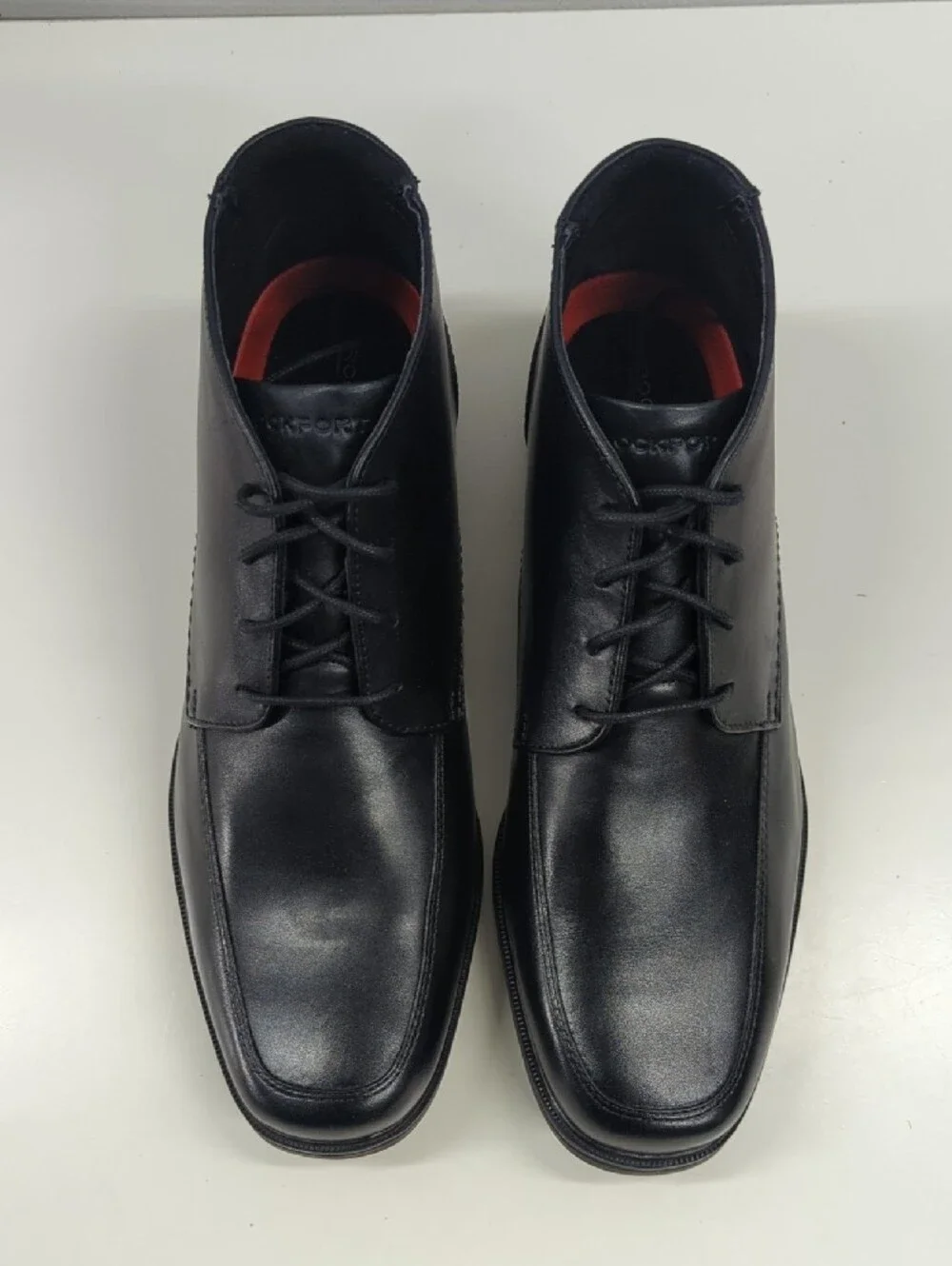 New Rockport Men's Taylor Chukka Black Leather Lace Up Waterproof Boots Size 11